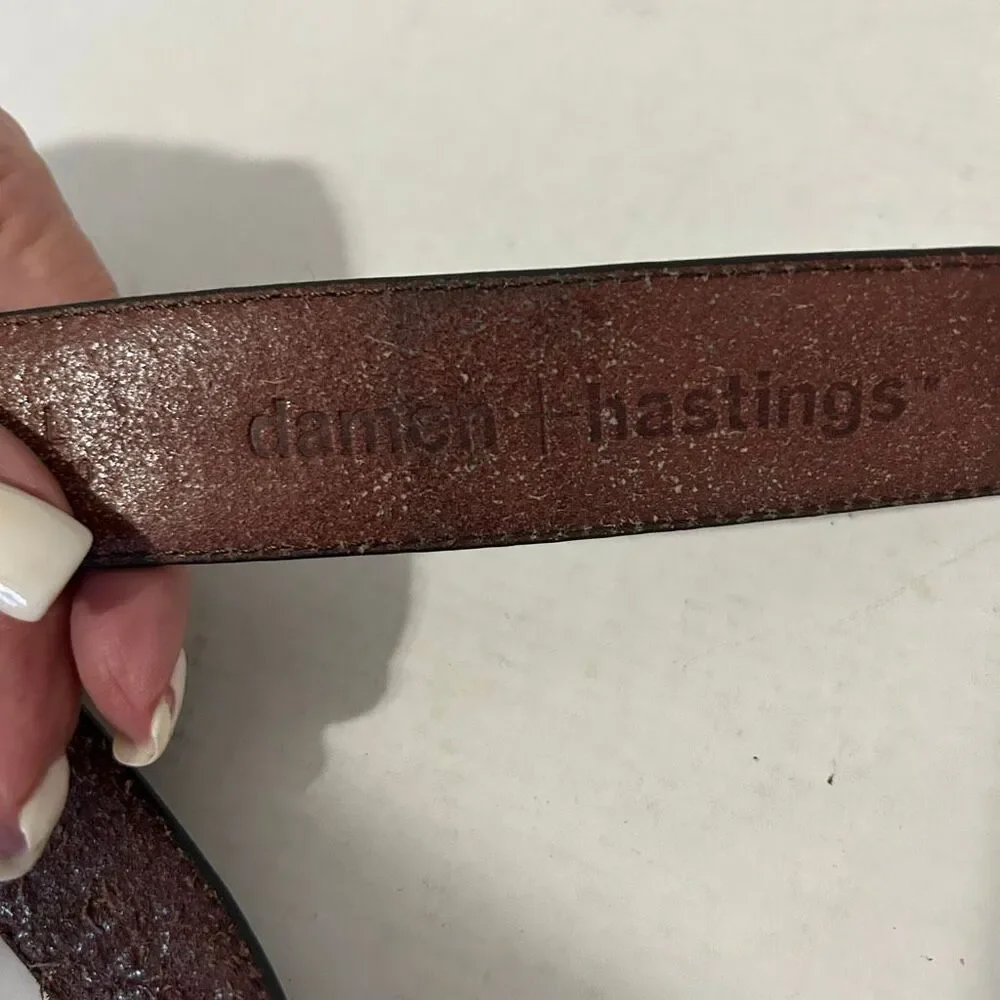 Damen+Hastings Brown Genuine Leather Dress Belt Men's Large 38-40” Classic